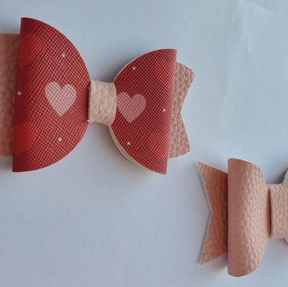 Red and Pink Bow Set - Picture 3 of 3